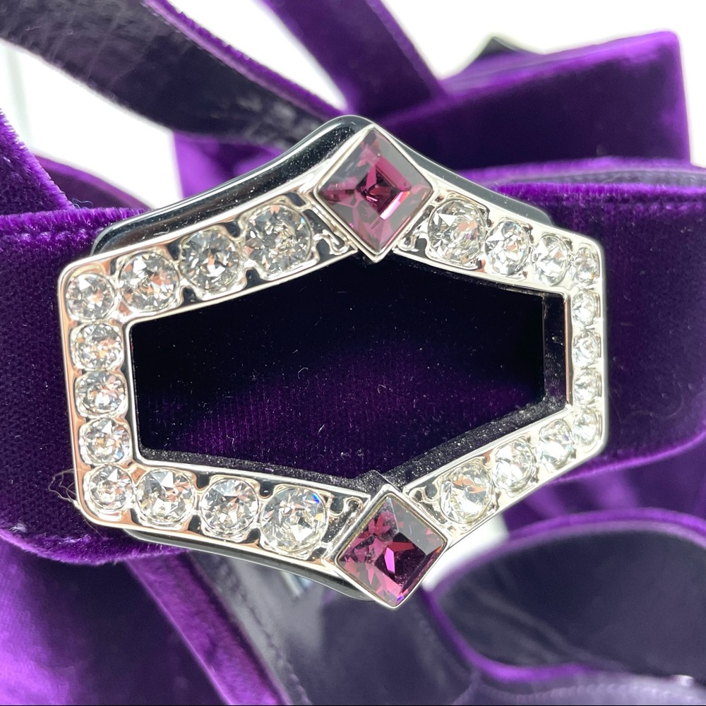 PRADA purple velvet platform sandals, made in Italy, size 37.5 - Picture 10 of 16